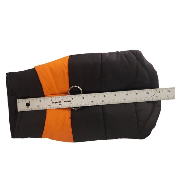 Adjustable Two-Tone Padded Dog Jacket With Zipper & D-Ring Leash Attachment - Picture 8 of 12